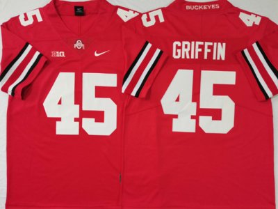 NCAA Ohio State Buckeyes #45 Archie Griffin Throwback Red College Football Jersey