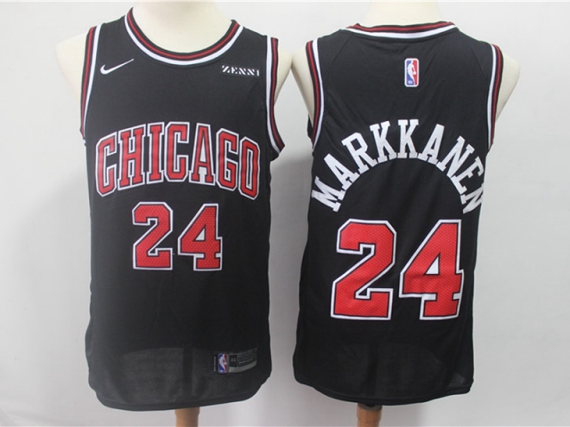 Chicago Bulls #24 Lauri Markkanen Black Swingman Jersey - Click Image to Close