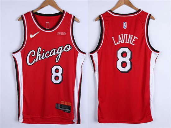 Chicago Bulls #8 Zach LaVine 2021-22 Red City Edition Swingman Jersey