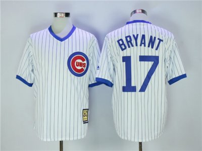 Chicago Cubs #17 Kris Bryant White Cooperstown Collection Cool Base Jersey