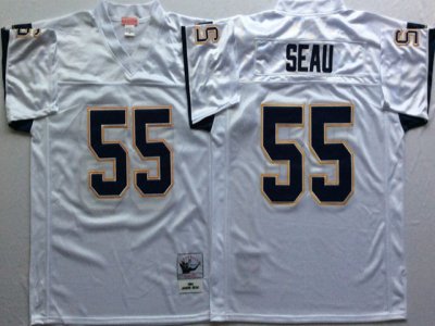 San Diego Chargers #55 Junior Seau Throwback White Jersey