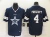 Dallas Cowboys #4 Dak Prescott Blue Team Big Logo Vapor Limited Jersey