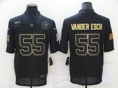 Dallas Cowboys #55 Leighton Vander Esch 2020 Black Salute To Service Limited Jersey