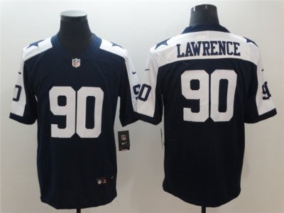Dallas Cowboys #90 Demarcus Lawrence Thanksgiving Blue Vapor Limited Jersey