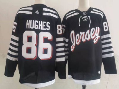 New Jersey Devils #86 Jack Hughes 2021/22 Alternate Black Jersey
