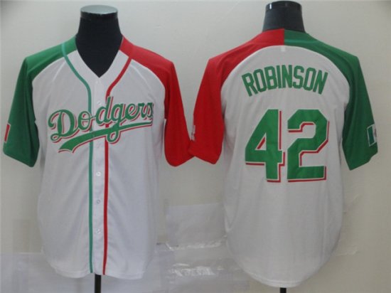 Los Angeles Dodgers #42 Jackie Robinson White Mexican Heritage Culture Night Jersey