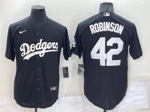 Los Angeles Dodgers #42 Jackie Robinson Black Turn Back The Clock Jersey