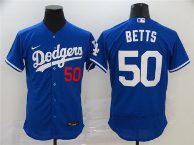 Los Angeles Dodgers #50 Mookie Betts Royal Blue 2020 Flex Base Jersey