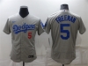 Los Angeles Dodgers #5 Freddie Freeman Gray Alternate Flex Base Jersey
