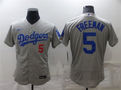 Los Angeles Dodgers #5 Freddie Freeman Gray Alternate Cool Base Jersey