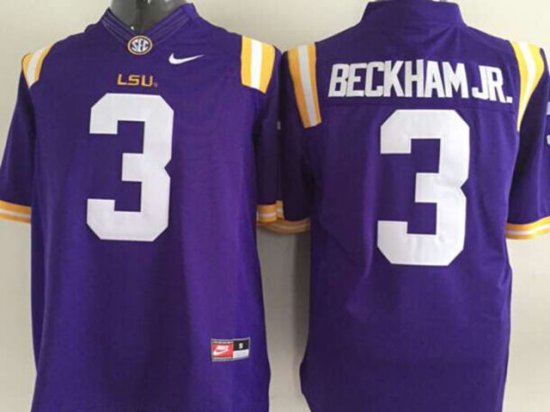 NCAA LSU Tigers #3 Odell Beckham Jr. Purple College Football Jersey