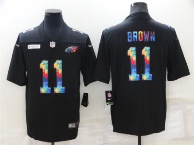 Philadelphia Eagles #11 A.J. Brown Black Rainbow Vapor Limited Jersey