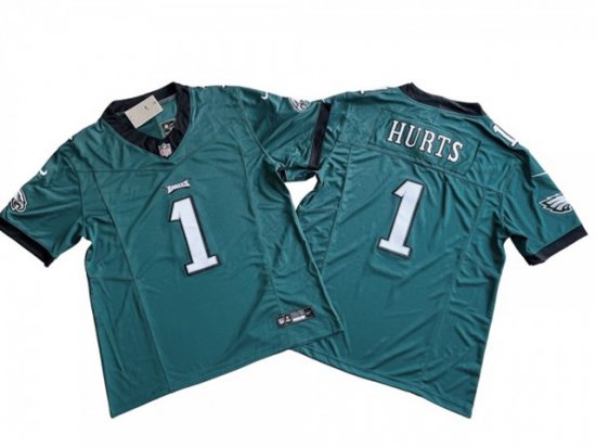 Philadelphia Eagles #1 Jalen Hurts Green Vapor F.U.S.E. Limited Jersey