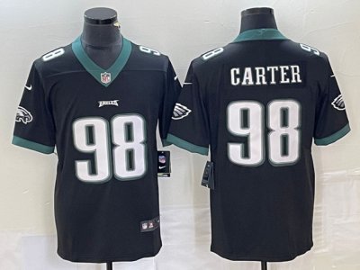 Philadelphia Eagles #98 Jalen Carter Black Vapor Limited Jersey