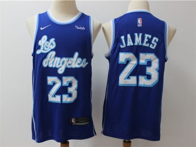 Los Angeles Lakers #23 Lebron James Blue Classic Swingman Jersey