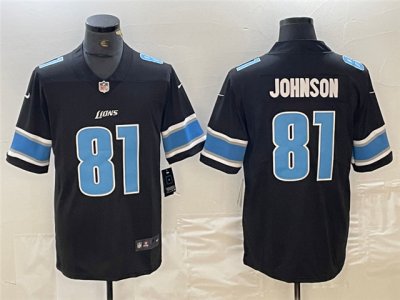 Detroit Lions #81 Calvin Johnson Black Vapor Limited Jersey