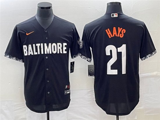 Baltimore Orioles #21 Austin Hays Black 2023 City Connect Jersey