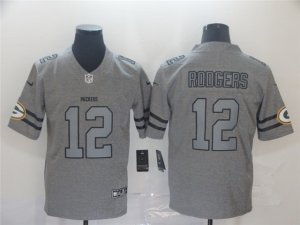 Green Bay Packers #12 Aaron Rodgers 2019 Gray Gridiron Gray Limited Jersey