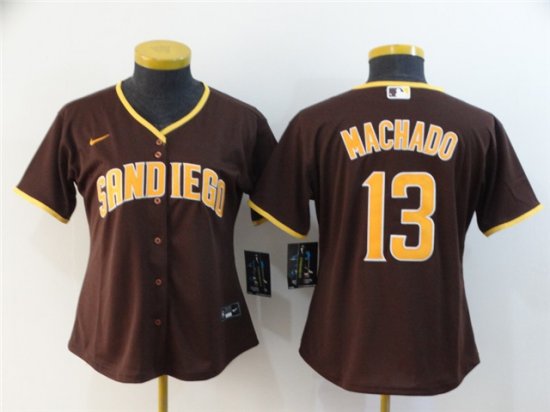 Women's San Diego Padres #13 Manny Machado Brown Cool Base Jersey