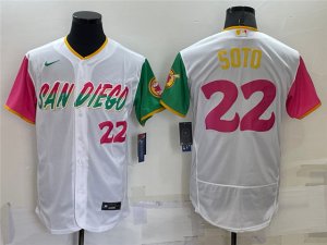 San Diego Padres #22 Juan Soto White 2022 City Connect Flex Base Jersey