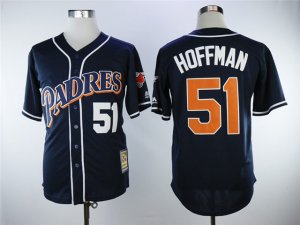 San Diego Padres #51 Trevor Hoffman 1998 Navy Cooperstown Colletcion Jersey