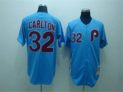 Philadelphia Phillies #32 Steve Carlton 1980 Throwback Blue Jersey