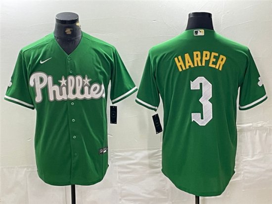 Philadelphia Phillies #3 Bryce Harper Green St.Patricks Limited Jersey