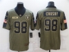 Las Vegas Raiders #98 Maxx Crosby 2021 Olive Salute To Service Limited Jersey