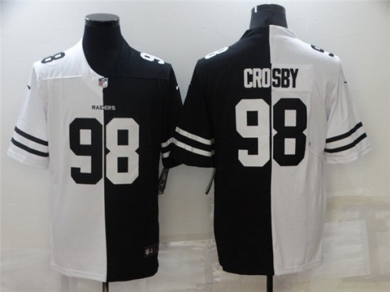 Las Vegas Raiders #98 Maxx Crosby Split White/Black Limited Jersey
