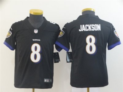 Youth Baltimore Ravens #8 Lamar Jackson Black Vapor Limited Jersey