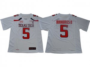 NCAA Texas Tech Red Raiders #5 Patrick Mahomes White College Football Jersey