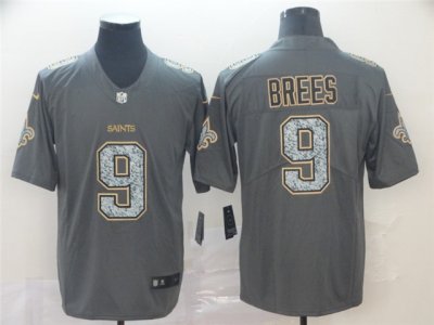 New Orleans Saints #9 Drew Brees Gray Camo Limited Jersey