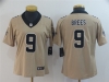 Women's New Orleans Saints #9 Drew Brees Gold Inverted Limited Jersey
