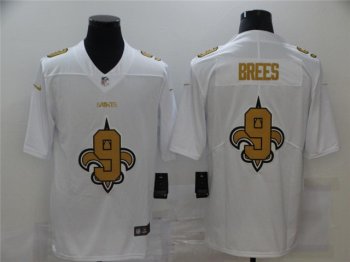 New Orleans Saints #9 Drew Brees White Shadow Logo Limited Jersey