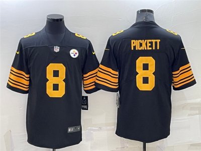 Pittsburgh Steelers #8 Kenny Pickett Black Color Rush Limited Jersey