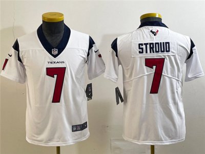 Youth Houston Texans #7 C.J. Stroud White Vapor Limited Jersey