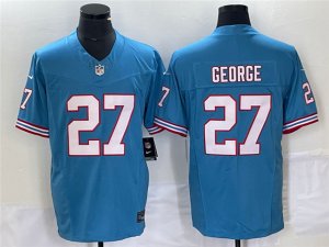Tennessee Titans #27 Eddie George Light Blue Oilers Throwback Vapor F.U.S.E. Limited Jersey