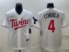 Minnesota Twins #4 Carlos Correa White Cool Base Jersey