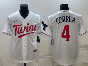 Minnesota Twins #4 Carlos Correa White Cool Base Jersey