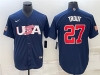 USA #27 Mike Trout Navy 2023 World Baseball Classic Jersey