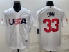 USA #33 Lance Lynn White 2023 World Baseball Classic Jersey