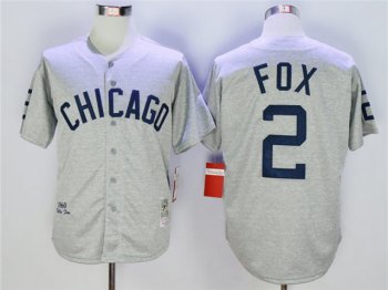 Chicago White Sox #2 Nellie Fox 1960 Throwback Grey Jersey