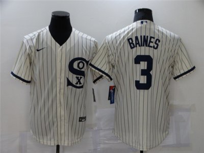 Chicago White Sox #3 Harold Baines White with name 2021 Field of Dreams Cool Base Jersey