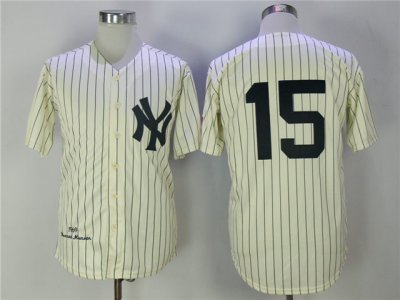 New York Yankees #15 Thurman Munson 1969 Throwback Cream Jersey