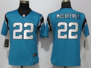 Women's Carolina Panthers #22 Christian McCaffrey Blue Vapor Limited Jersey