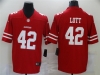 San Francisco 49ers #42 Ronnie Lott Red Vapor Limited Jersey