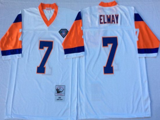 Denver Broncos #7 John Elway 1994 Throwback White Jersey