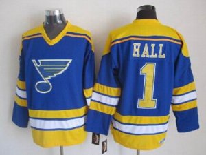 St. Louis Blues #1 Glenn Hall 1980's CCM Vintage Blue Jersey