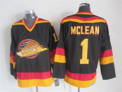 Vancouver Canucks #1 Kirk McLean 1989 CCM Vintage Black Jersey