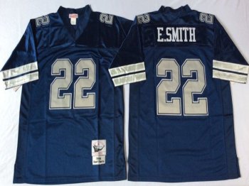 Dallas Cowboys #22 Emmitt Smith 1992 Throwback Navy Blue Jersey